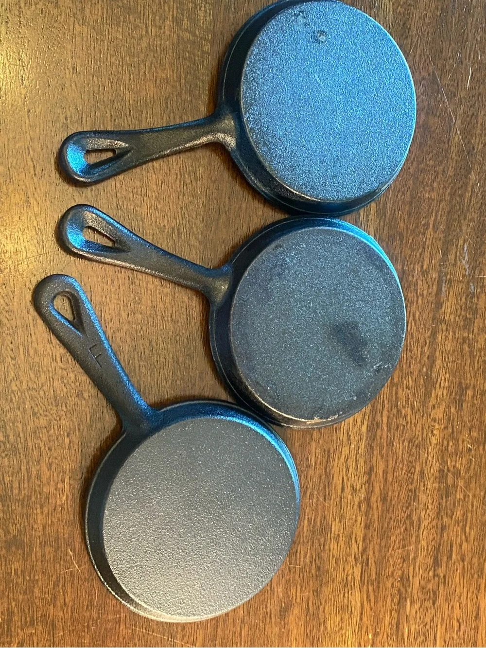 Set of 3 Small Size 5-Inch Cast Iron Skillets